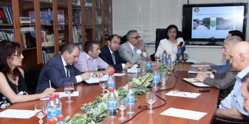 Միջգերատեսչական նիստին մասնակիցները ժողովասեղանին շուրջ